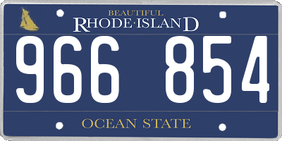 RI license plate 966854