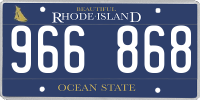 RI license plate 966868