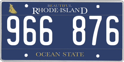 RI license plate 966876