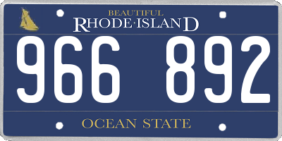 RI license plate 966892