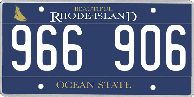 RI license plate 966906