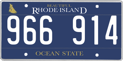 RI license plate 966914