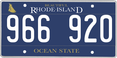 RI license plate 966920
