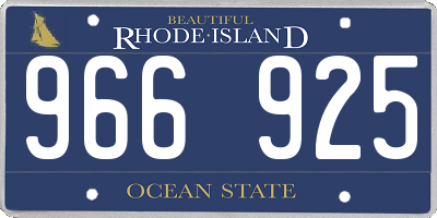 RI license plate 966925