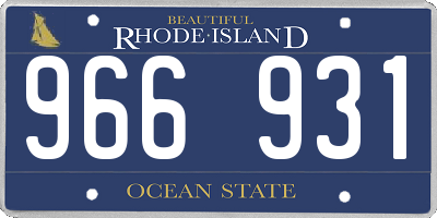 RI license plate 966931