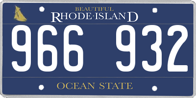 RI license plate 966932