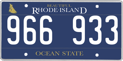 RI license plate 966933