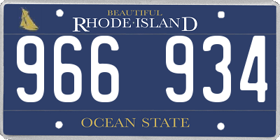 RI license plate 966934