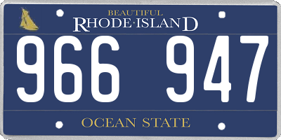 RI license plate 966947