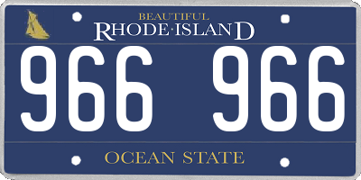 RI license plate 966966