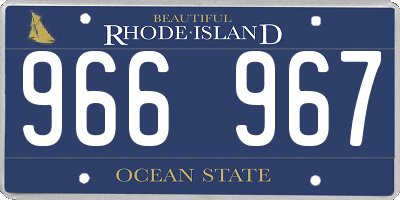 RI license plate 966967