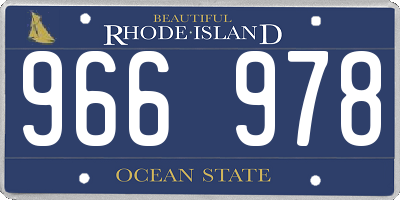 RI license plate 966978