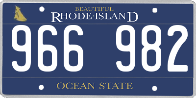 RI license plate 966982