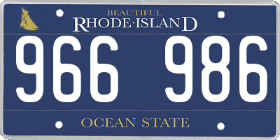 RI license plate 966986
