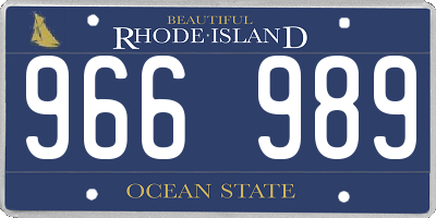 RI license plate 966989