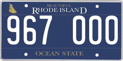 RI license plate 967000