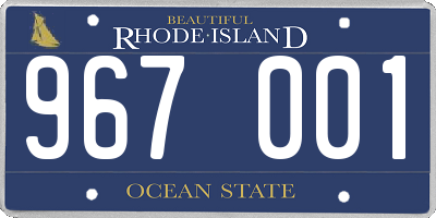 RI license plate 967001
