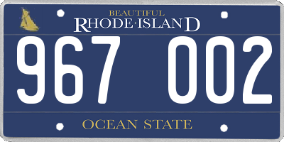 RI license plate 967002
