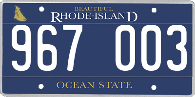 RI license plate 967003
