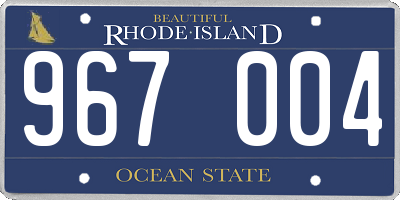 RI license plate 967004