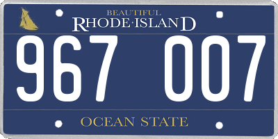 RI license plate 967007