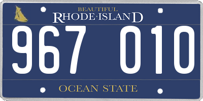 RI license plate 967010