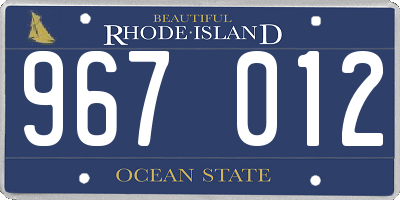 RI license plate 967012
