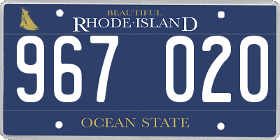 RI license plate 967020