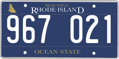 RI license plate 967021