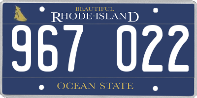 RI license plate 967022