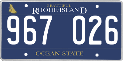 RI license plate 967026