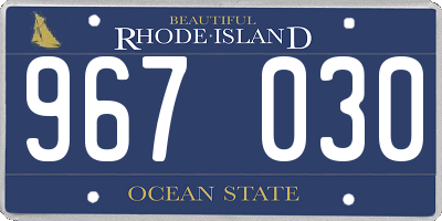 RI license plate 967030