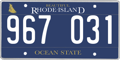 RI license plate 967031