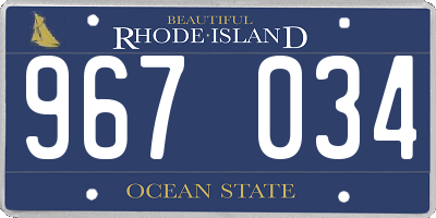 RI license plate 967034