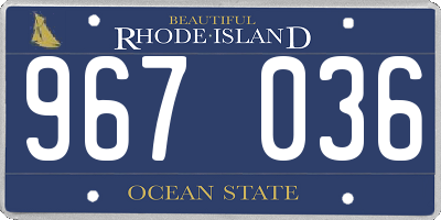 RI license plate 967036