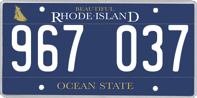 RI license plate 967037