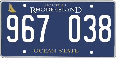 RI license plate 967038