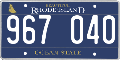 RI license plate 967040