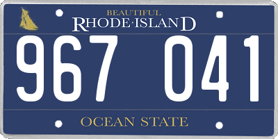 RI license plate 967041