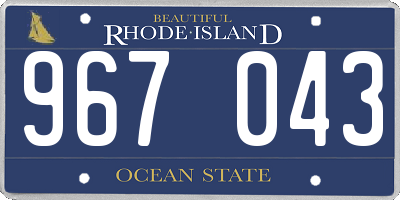 RI license plate 967043