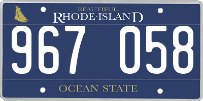 RI license plate 967058