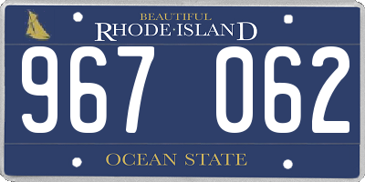 RI license plate 967062