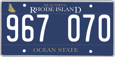RI license plate 967070