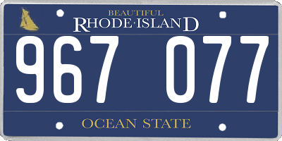 RI license plate 967077