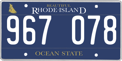 RI license plate 967078