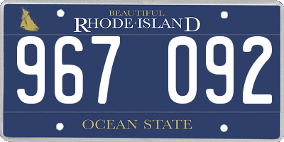 RI license plate 967092