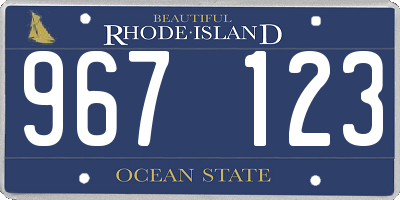 RI license plate 967123