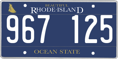 RI license plate 967125