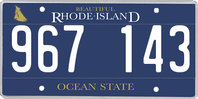 RI license plate 967143