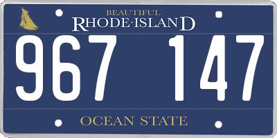 RI license plate 967147